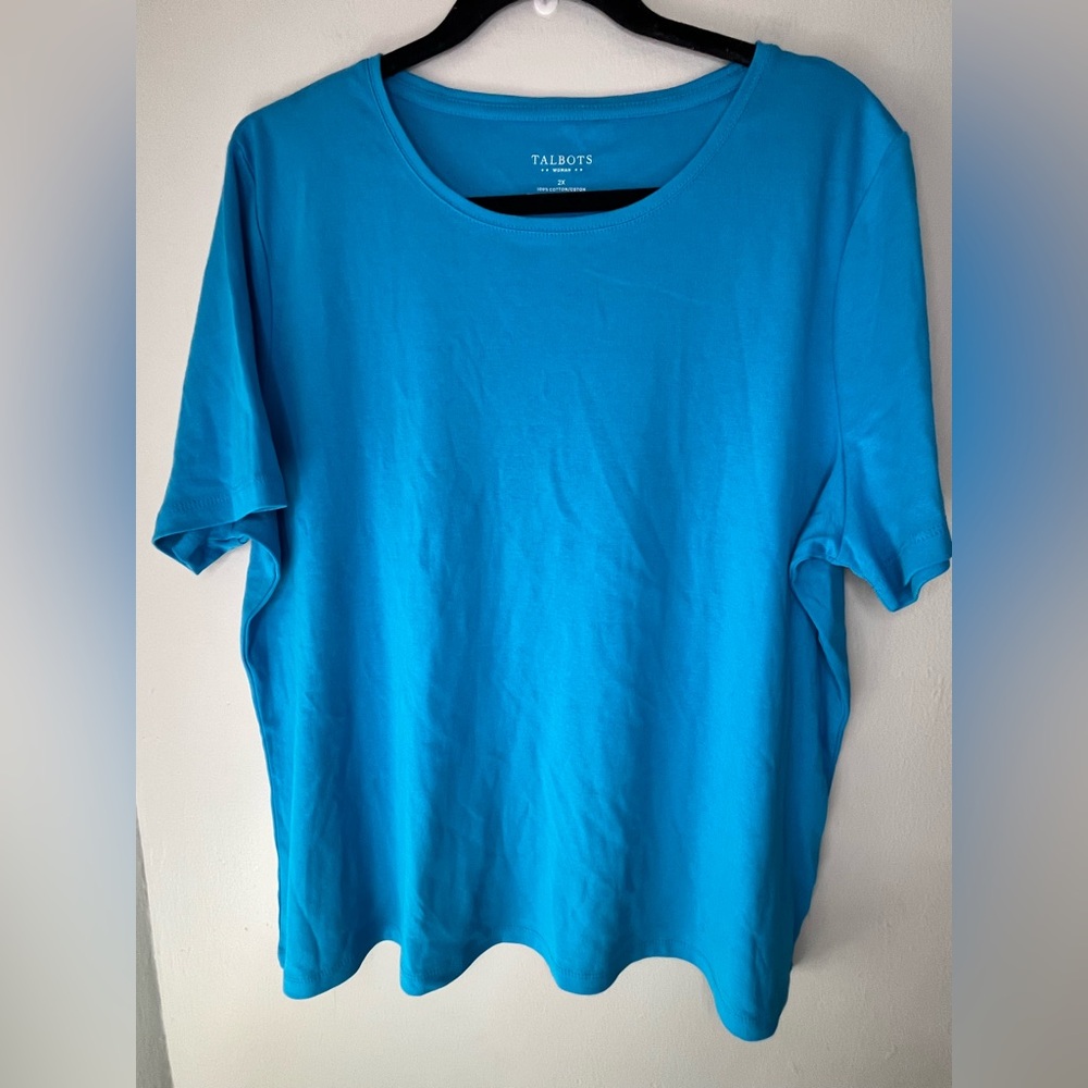 Talbots Blue Short Sleeve Relaxed T-shirt 100% Cotton Women’s Size 2X